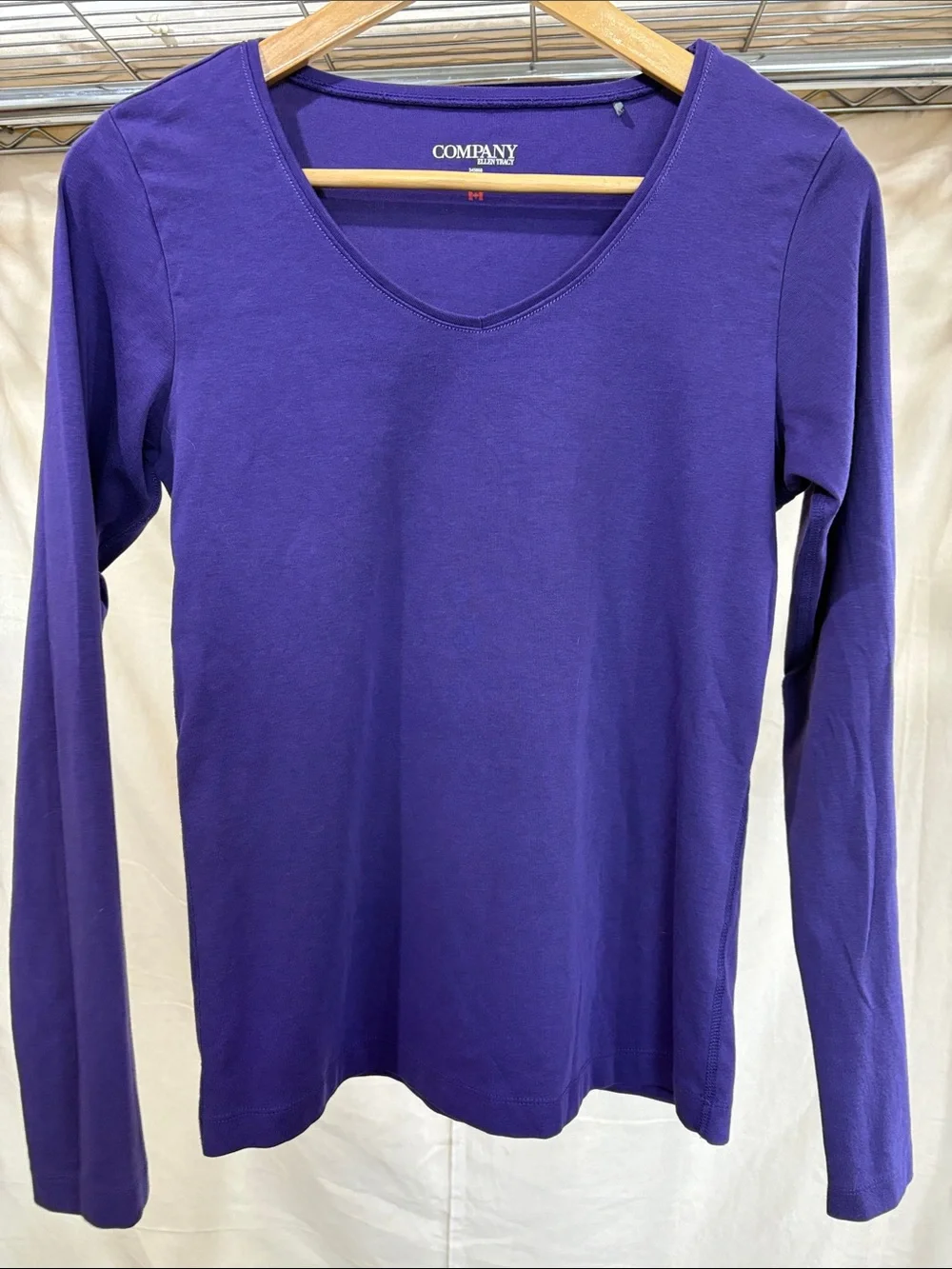 COMPANY Purple Long-Sleeve V-Neck Tee - Picture 1 of 4